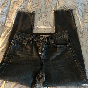 Trendy Dark Gray Women's Cropped Jeans